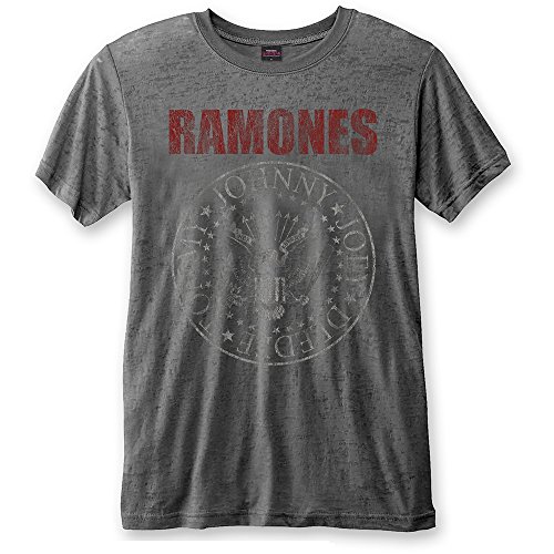 Rock Icon - Ramones Rock Band Premium - Camiseta para hombre (tallas S-XL), color gris Gris Desgastado S