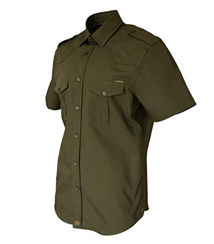 ROCK-IT Apparel® Camisa de Hombre de Manga Corta Camisa de los Estados Unidos con Aspecto Militar Camisa Worker de Tiempo Libre Fabricada en Europa Tallas S-5XL Verde Medium