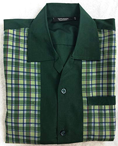 Rockabilly Fashions - Camisa de bolos para hombre, estilo retro, estilo retro, con botones en los años 50 y 60 XL