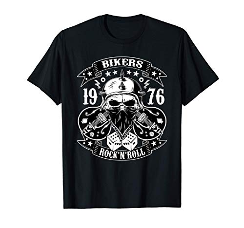 Rockabilly Hombre Mujer Ropa Motera Calavera Rock and Roll Camiseta