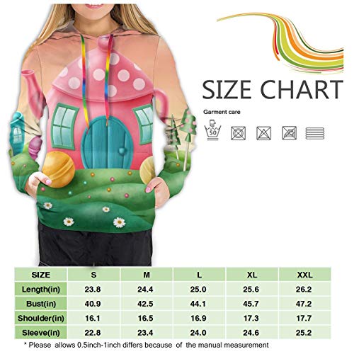 Rockboy Sudadera con Capucha para Mujer Fantasy Teapot and Teacup Houses, L Sweatshirt