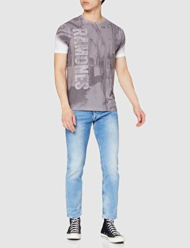 Rockoff Trade Ramones Subway Sublimation Camiseta, Gris, XXL para Hombre