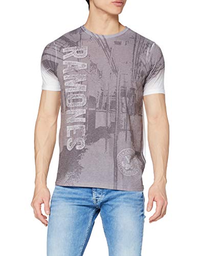 Rockoff Trade Ramones Subway Sublimation Camiseta, Gris, XXL para Hombre