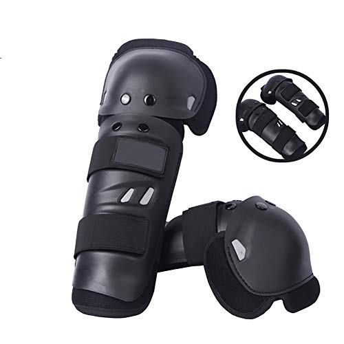 Rodilleras de protección para niños y adultos. Protector de rodilleras flexible transpirable y ajustable. Protector de rodilleras para motocicleta, motocross y bicicletas de montaña. Negro HXG11