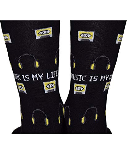Roits Calcetines Música Negros 36-40 - Calcetines Originales Dibujos Mujer