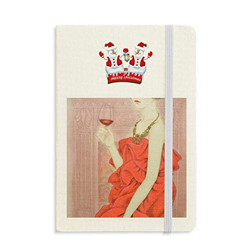 Rojo vestido belleza pintura china Navidad muñeco de nieve cuaderno grueso tapa dura