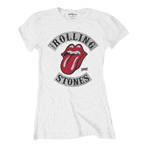 Rolling Stones Camiseta para Mujer The Tour '78 Blanca: Grande