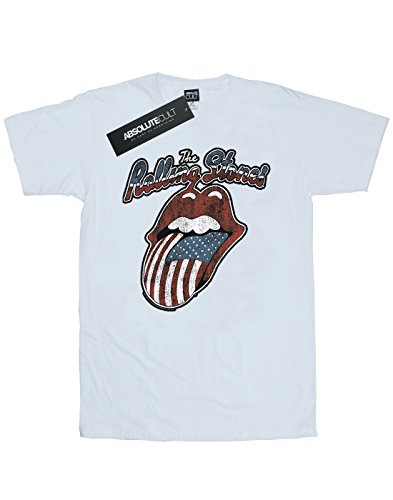 Rolling Stones Hombre Tour of America Camiseta Small Blanco