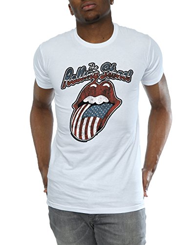 Rolling Stones Hombre Tour of America Camiseta Small Blanco
