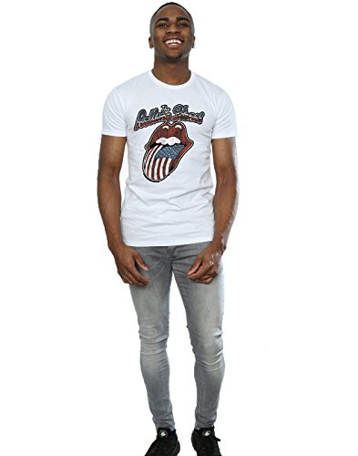 Rolling Stones Hombre Tour of America Camiseta Small Blanco