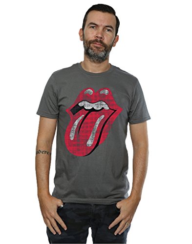 Rolling Stones Hombres Distressed Tongue Camiseta Small Grafito luz
