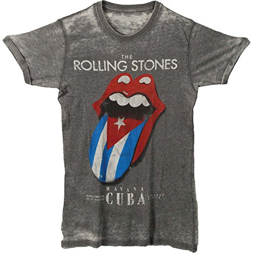 Rolling Stones La Habana Cuba Camiseta Hombre Gris Carbón