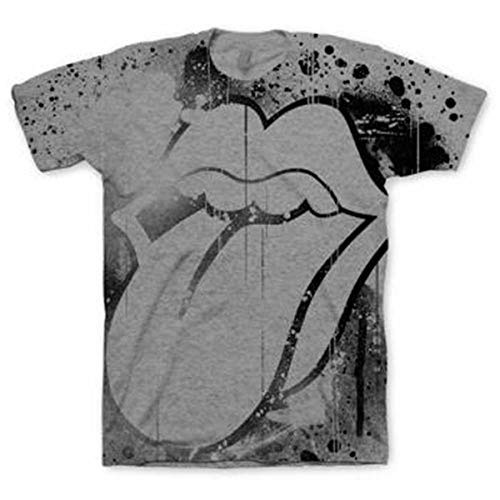 Rolling Stones Mono Tongue with Sublimation Printing Camiseta, Gris, XXL para Hombre