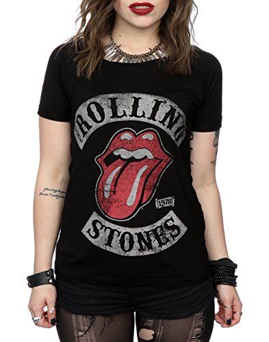 Rolling Stones mujer Tour 78 Tongue Manga de la camiseta del rollo Medium Negro