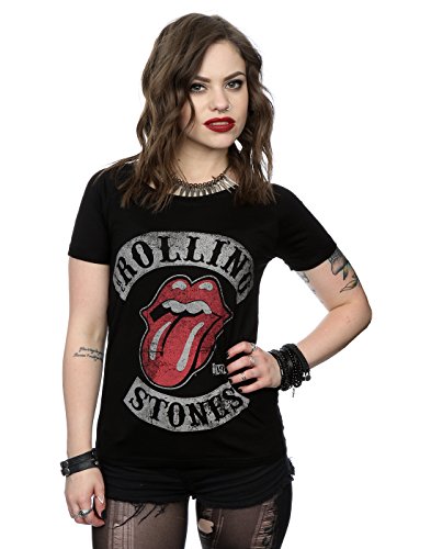 Rolling Stones mujer Tour 78 Tongue Manga de la camiseta del rollo Medium Negro