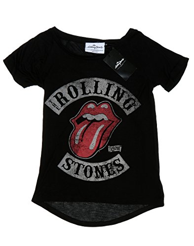 Rolling Stones mujer Tour 78 Tongue Manga de la camiseta del rollo X-Large Negro