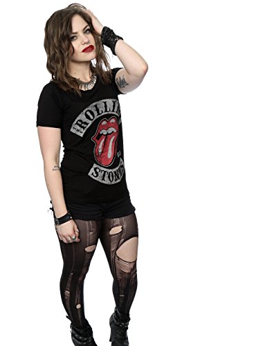 Rolling Stones mujer Tour 78 Tongue Manga de la camiseta del rollo X-Large Negro