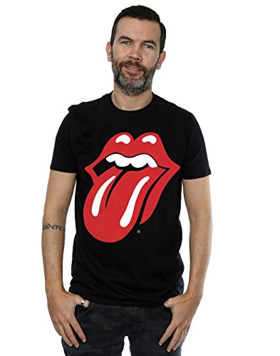 Rolling Stones The Classic Tongue Hombre Camiseta Negro XXL, 100% algodón, Regular