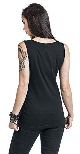 Rolling Stones The Plastered Tongue Mujer Top Negro M, 100% algodón, Regular