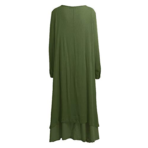 Romacci Vestido Suelto Vestido Ocasional de Las Mujeres Manga Larga Sólida Maxi Vestido Largo de Boho