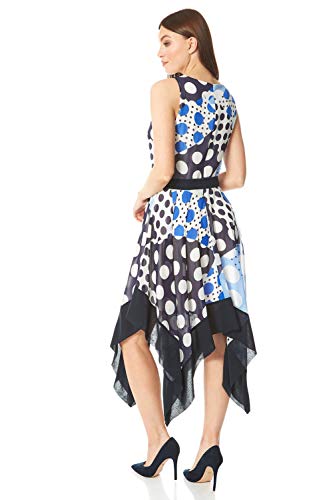 Roman Originals Vestido midi con dobladillo para mujer, ideal para fiestas, verano, jardín, boda, invitados, vacaciones, etc