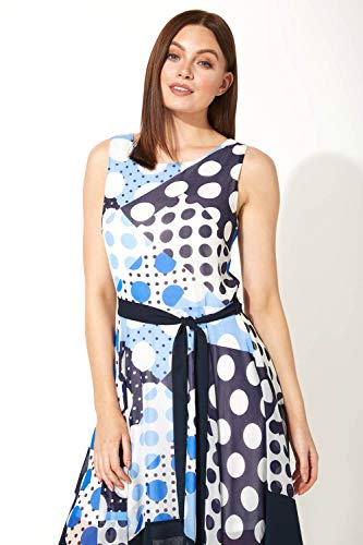 Roman Originals Vestido midi con dobladillo para mujer, ideal para fiestas, verano, jardín, boda, invitados, vacaciones, etc