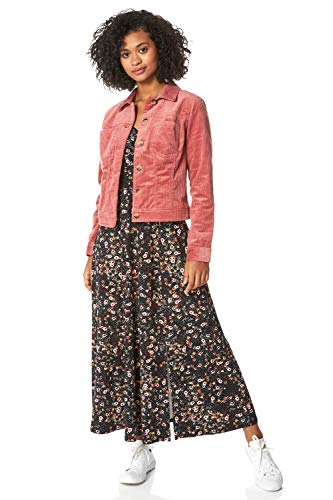 Roman Originals - Vestido midi con estampado floral y fruncido para mujer, informal, para día a día, primavera, verano, jardín, fiesta, barbacoa, fiesta, manga corta, largo y largo