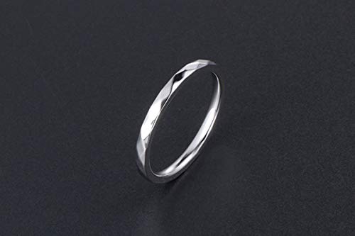 ROMQUEEN Joyas Anillo Bisuteria Anillo Bisuteria Grandes Mujer Anillos Oro Blanco Diamantes ，Mujer Talla 18 & Hombre Talla 20.5