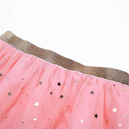 Ropa Bebe Niña Verano 2019 SHOBDW Vestidos De Bebé Niñas Tutú Faldas Princesa Faldas De Ballet De Baile De Fiesta con Lentejuelas De Stars Fotografía Prop Linda(Rosa,5T)