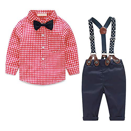 Ropa de Bebe niño Primavera Camisas y Pantalones 4 Piezas Conjunto para bebé niño Trajes de Comunion Niño