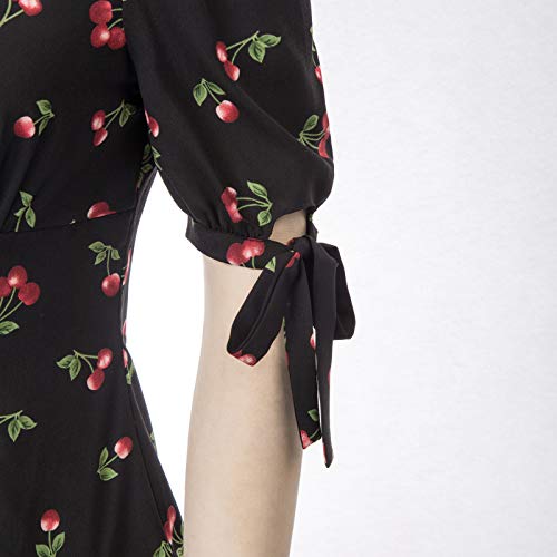 Ropa de Mujer de 1950 Camisas de Fiesta de Noche de Verano Tops Plisados ​​Delanteros Negro BPS02126-2_S