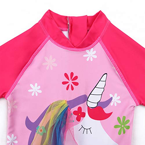 Ropa de Natación con Protección Solar para Niña Bañador Traje de Baño de Una Pieza Traje de Buceo Anti UV Secado Rápido Traje de Neopreno de Surf