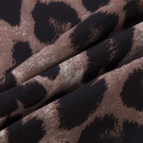 Ropa Mujeres Camiseta Tirantes Estampado Leopardo y Serpiente con Encaje Negro Transparente Camisola Pequeña Casual sin Mangas Top Mujeres Sexy (Marrón, M)