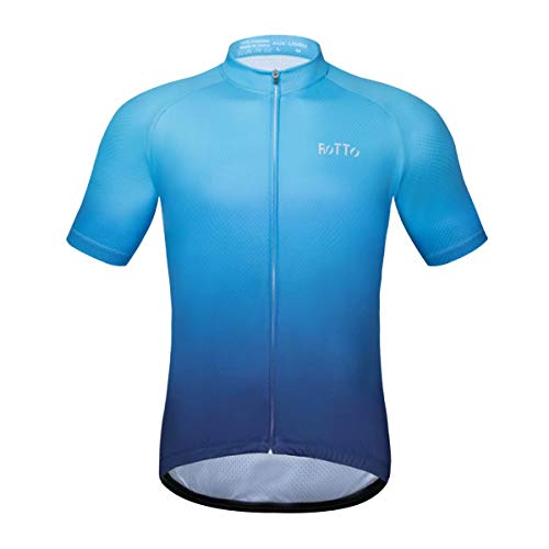 ROTTO Maillot Ciclismo Hombre Camiseta Ciclismo Manga Corta Ropa Ciclista para Bicicleta de montaña con Bolsillo