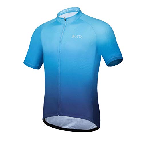 ROTTO Maillot Ciclismo Hombre Camiseta Ciclismo Manga Corta Ropa Ciclista para Bicicleta de montaña con Bolsillo