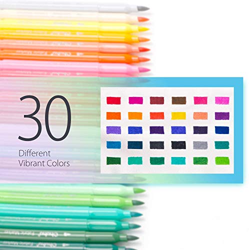 Rotuladores de tela, Ohuhu, 30 colores, rotuladores de pintura de tela permanentes para disfraces de bricolaje, camisetas, ropa, zapatos, bolsos, lienzos, bolsos, firmas de graduación
