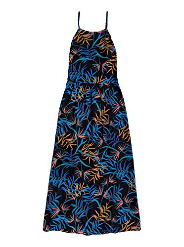 Roxy Capri Sunset - Vestido Largo De Tiras para Mujer Vestido Largo De Tiras, Mujer, Anthracite Wild Leaves, L