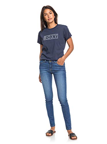 Roxy Epic Afternoon T Camiseta de Mangas Cortas Enrolladas, Mujer, Azul (Mood Indigo bsp0), M