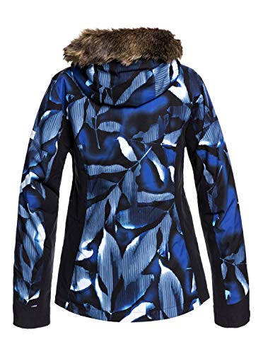 Roxy Jet Ski Premium-Chaqueta para Nieve para Mujer, Mazarine Blue Striped Leaves, XXL