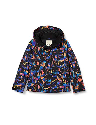 Roxy Jetty - Chaqueta Para Nieve Para Niñas 8-16 Chaqueta Para Nieve, Niñas, true black magic carpet, 14/XL