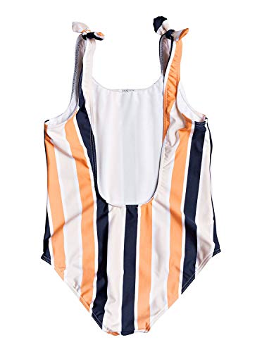 Roxy Made For Bañador Entero para Chicas 8-16, Niñas, Cadmium Orange Pong Stripes s, 8