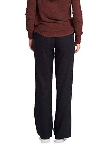 Roxy Oceanside Pantalón De Lino con Pata Ancha, Mujer, Negro (True Black), M