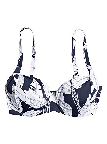Roxy Printed Beach Classics-Top De Bikini Copa D con Aros para Mujer Tiki Triangular, Mood Indigo Flying Flowers s, M