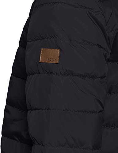Roxy Rock Peak-Chaqueta Acolchada Impermeable para Mujer, True Black, S