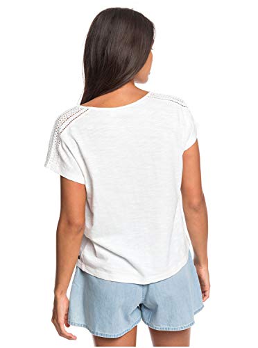 Roxy Starry Dream - Top De Manga Corta con Escote En Pico para Mujer Top De Manga Corta con Escote En Pico, Mujer, Snow White, S