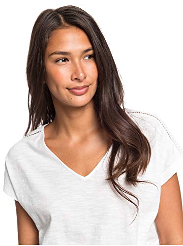 Roxy Starry Dream - Top De Manga Corta con Escote En Pico para Mujer Top De Manga Corta con Escote En Pico, Mujer, Snow White, S
