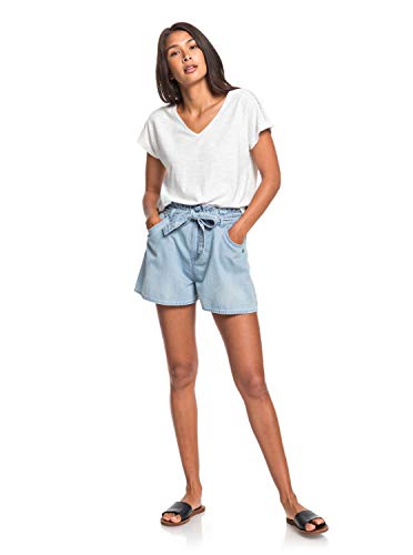 Roxy Starry Dream - Top De Manga Corta con Escote En Pico para Mujer Top De Manga Corta con Escote En Pico, Mujer, Snow White, S