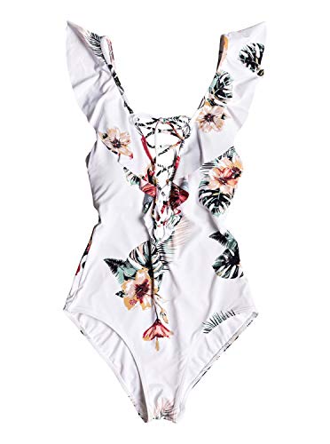 Roxy Traje de baño de una pieza con estampado suave para mujer. - blanco - Small