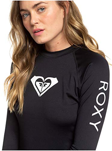 Roxy Whole Hearted - Licra De Manga Larga con Protección Solar UPF 50 para Mujer Licra De Manga Larga con Protección Solar UPF 50 para Mujer, Negro (Anthracite), L