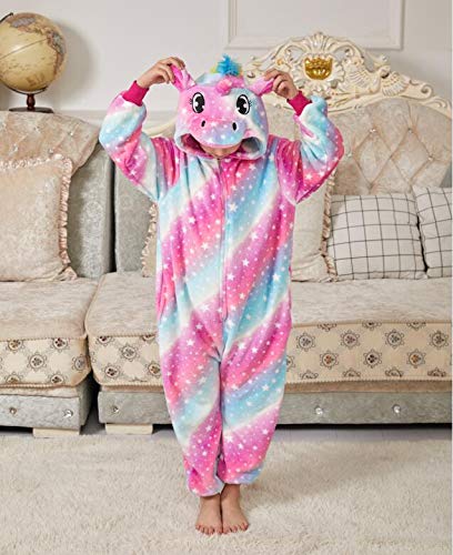 Ruiuzioong - Pijama de unicornio para niños, unisex, diseño de animal, ropa para dormir, disfraz, mono para niños y niñas